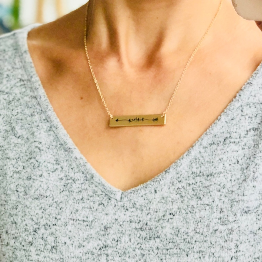 ‘Sisters’ Etched Bar Pendant